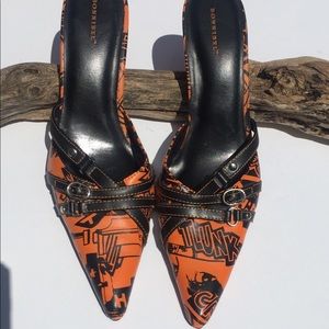 Bonnibel Vintage Retro Orange/Black Stilettos